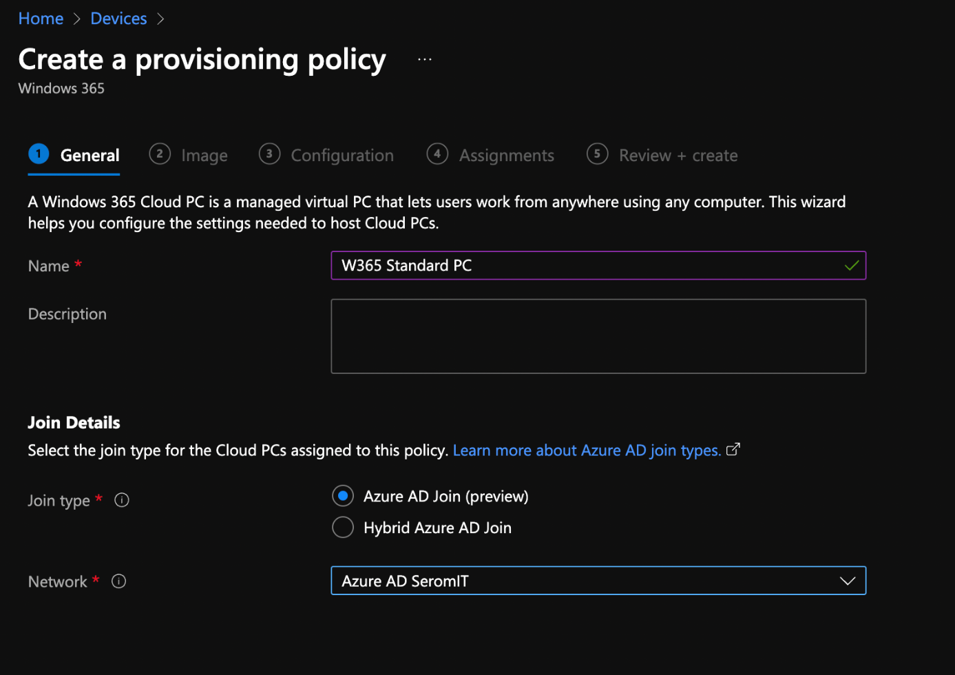 Create a provisioning policy