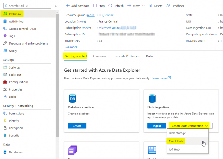 Store Microsoft Sentinel Logs via Azure Data Explorer