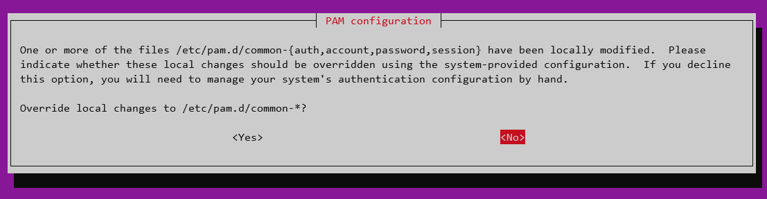 PAM configuration