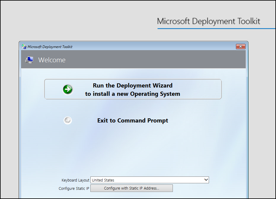 Microsoft Deployment Toolkit Wizard