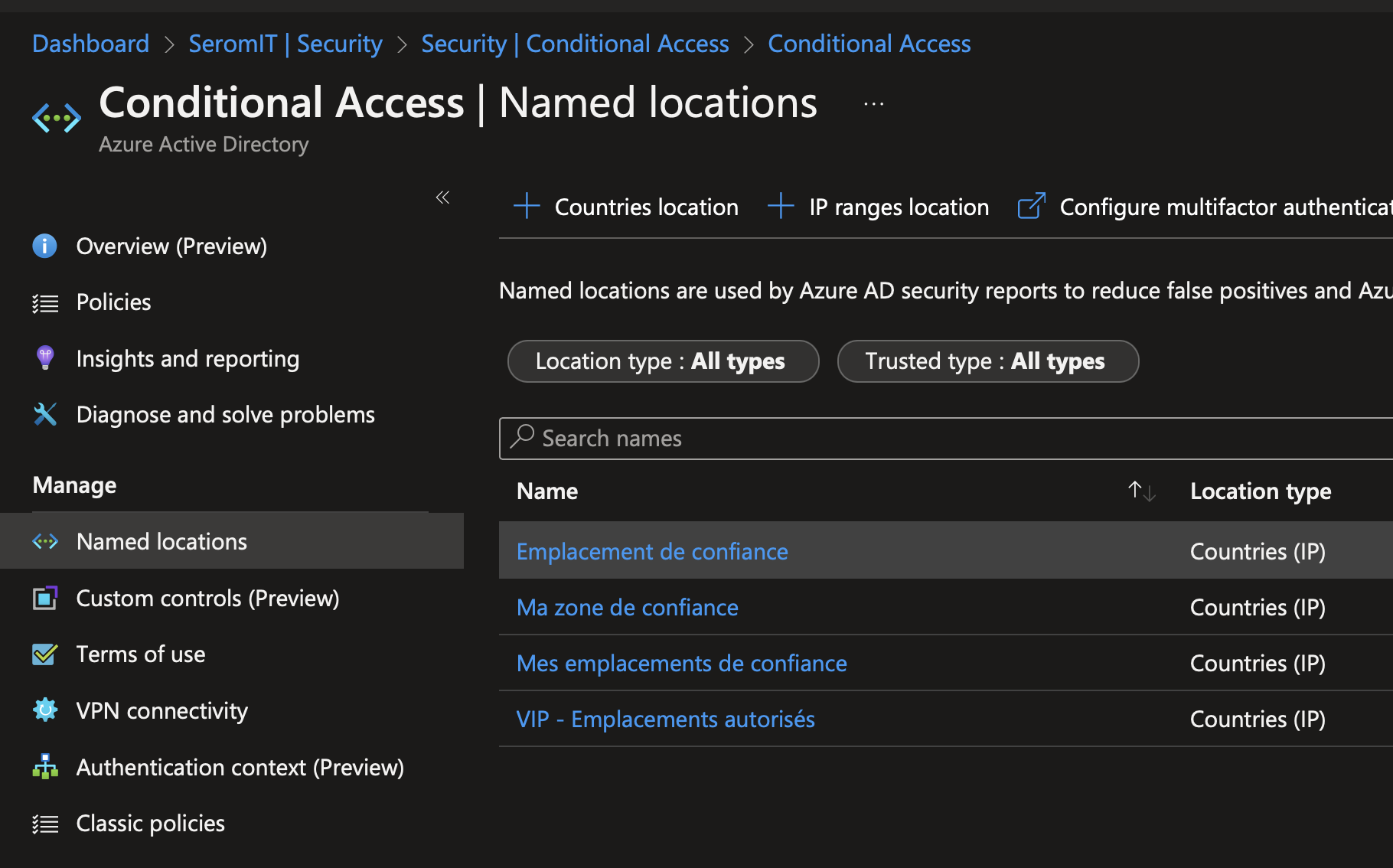 Conditional Access and Named Location
