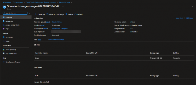 Moving Azure Image from one subscription to another