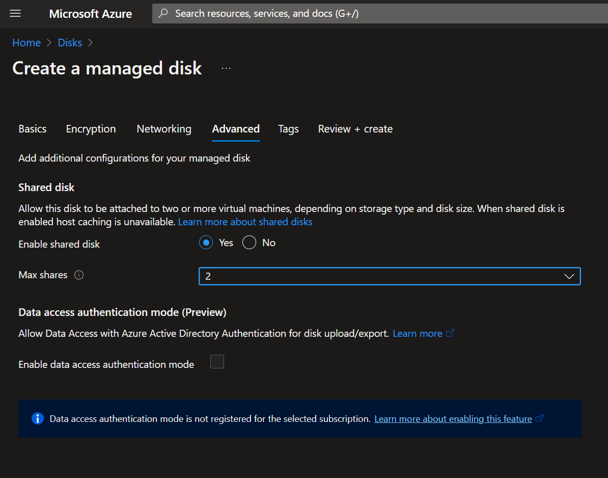 Create a managed disk