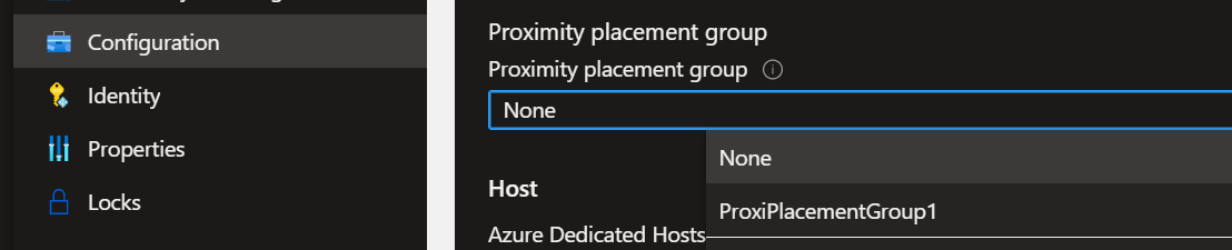 Select the proximity placement group previously created