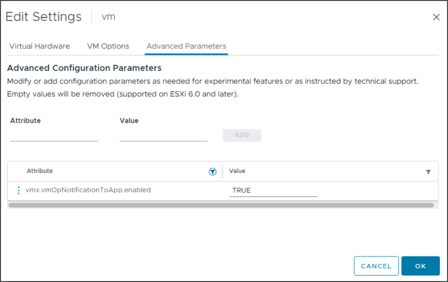 Activation of vMotion Notification for Applications is at the VM level