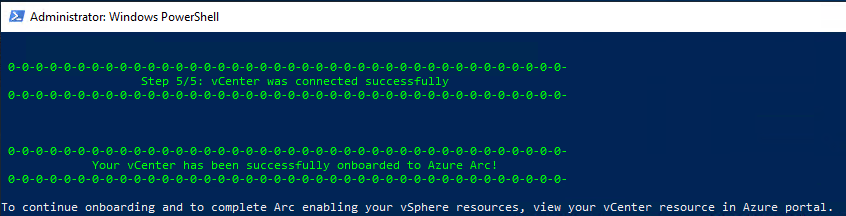 Connect vCenter to Azure | Run PowerShell script | Loading 