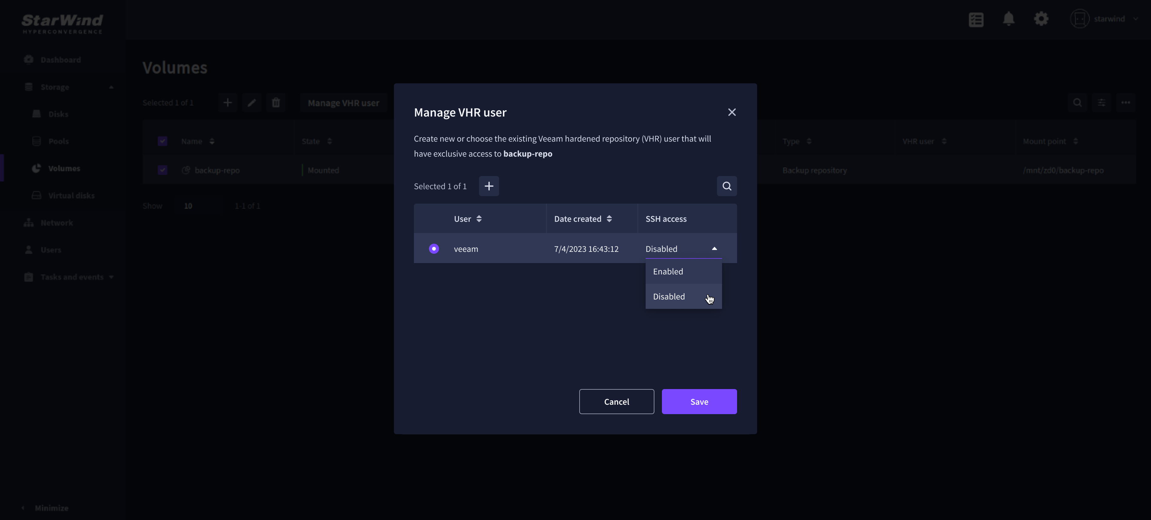 Manager VHR user