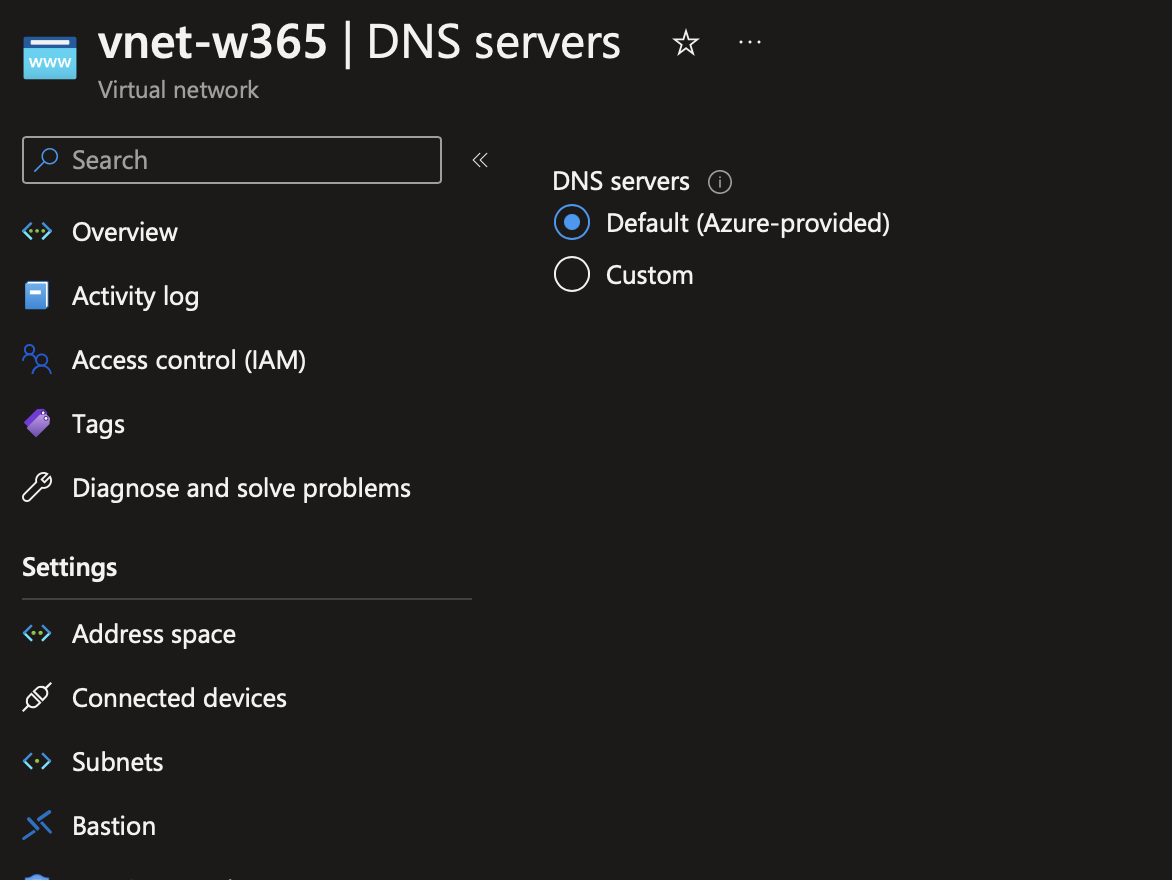 DNS servers configuration