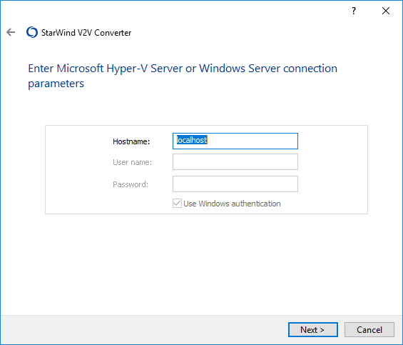 Specify a Hostname for Windows Hyper-V Server