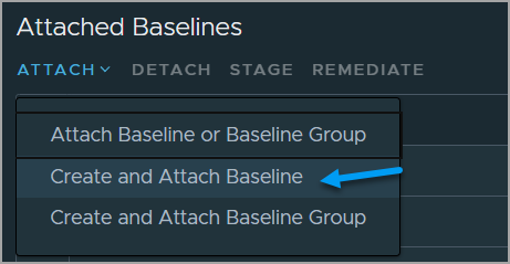 Create and attach baseline