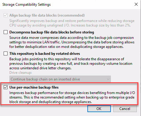 Per-machine backup chains