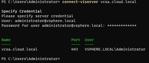 Connecting to a VMware vCenter Server using PowerCLI for automation
