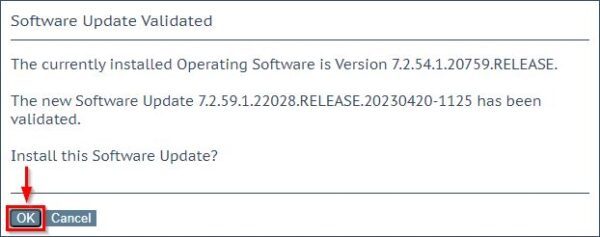A screenshot of a software update Description automatically generated