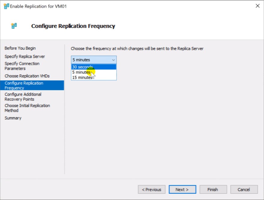 Configure Replication Frequency