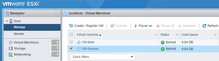 Manage VMware esxi
