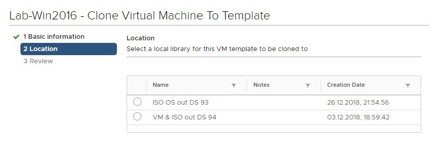 By cloning to OVF, you can copy a VM to any library, be it published or not