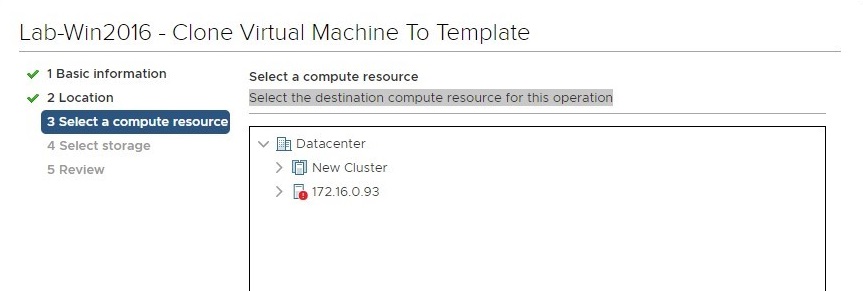 Select the destination compute resource next