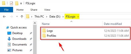 From the File Server, create the following folders tree