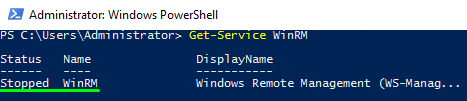 WinRM is running with the following cmdlet