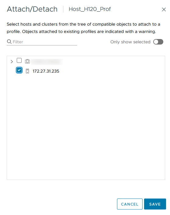 Attach/Detach Hosts and Clusters dialog-img Attach/Detach Hosts and Clusters dialog