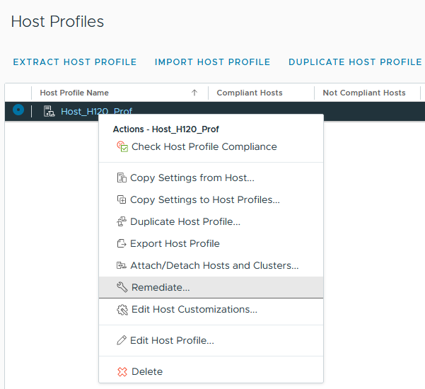 Host Profiles - Remediate action-img Host Profiles - Remediate action