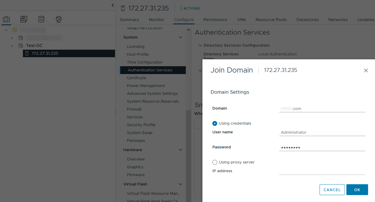 Join ESXi host to domain in vCenter-img Join ESXi host to domain in vCenter