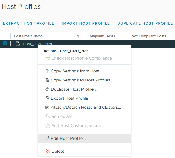 Edit Host Profile context menu-img Edit Host Profile context menu