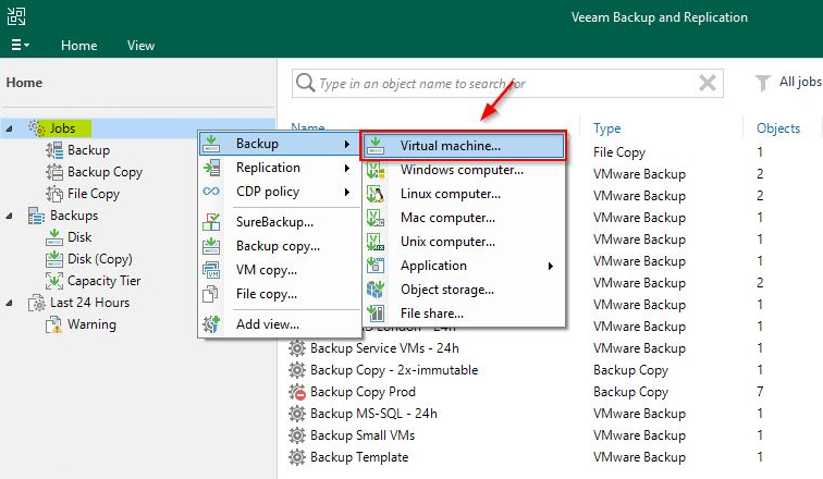 Veeam Backup and Replication | Create a Backup Job From Home 