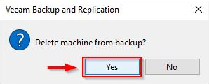 Veeam Backup and Replication | Click Yes to confirm