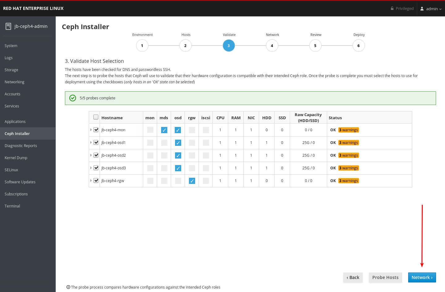 Ceph installer wizard in RHEL - img Ceph installer wizard in RHEL