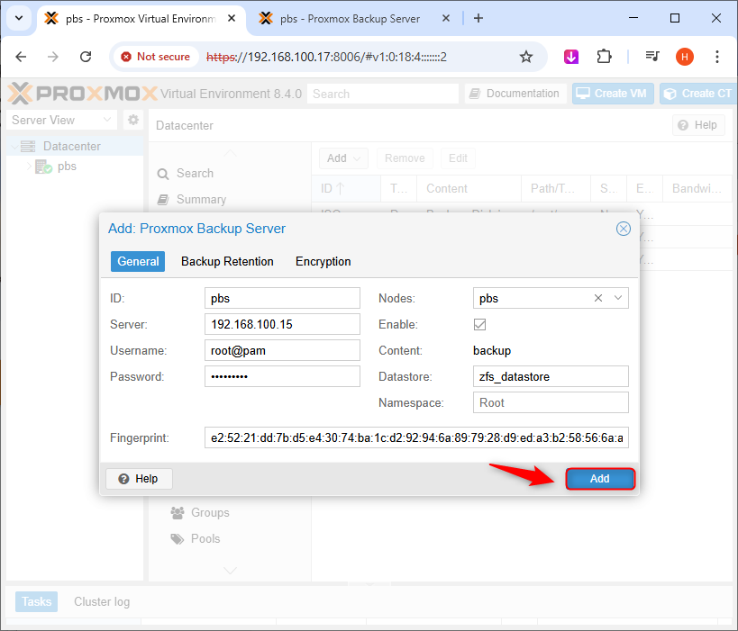 pbs | Proxmox Virtual Environment