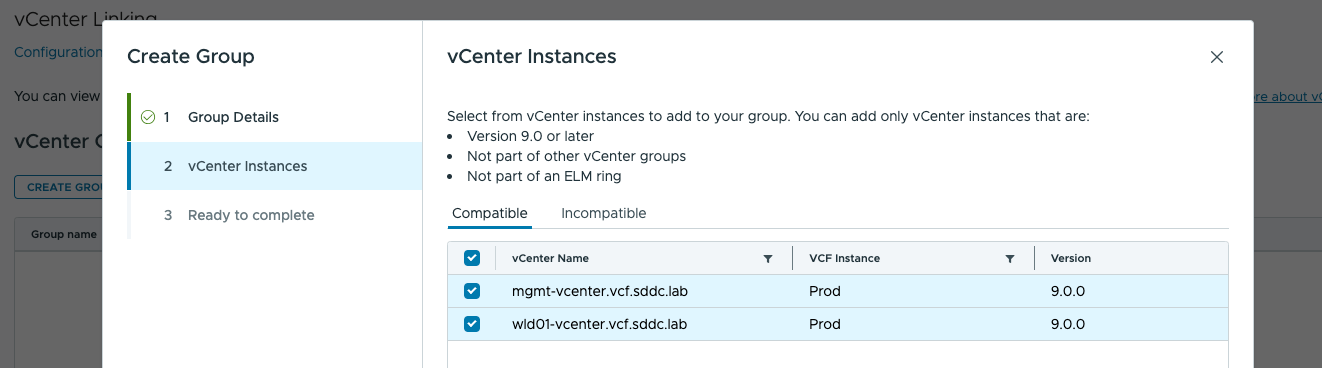 Create Group | vCenter Instances-img Create Group | vCenter Instances