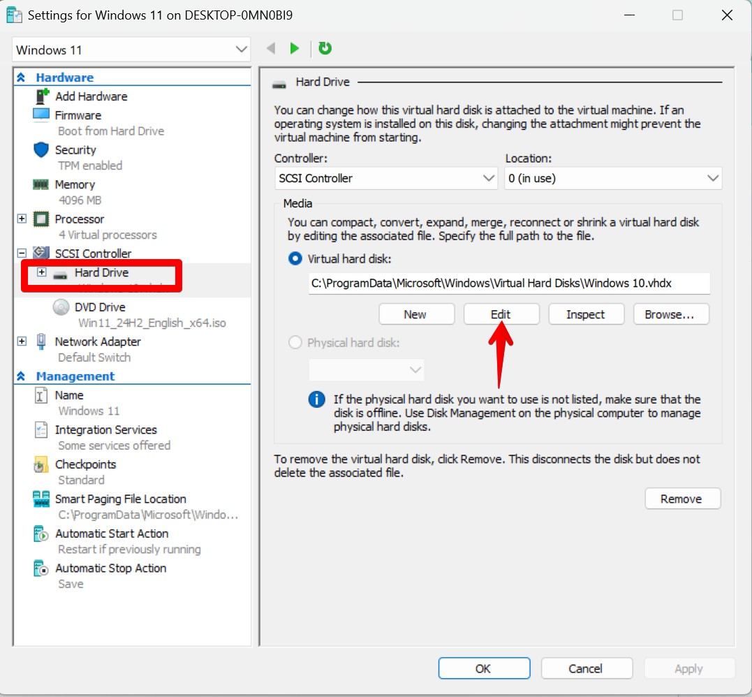 Settings for Windows 11 on DESKTOP-0MN0BI9 | Hard Drive| Edit- img Settings for Windows 11 on DESKTOP-0MN0BI9 | Hard Drive| Edit