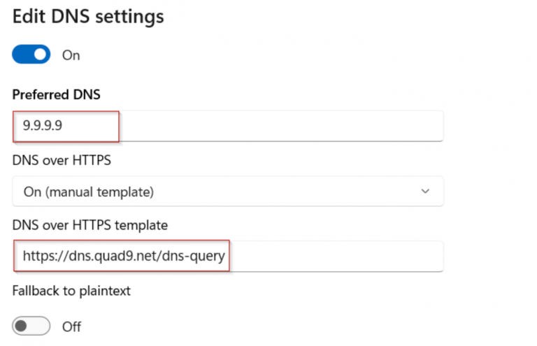 Configure DNS over HTTPS on Windows Server 2025