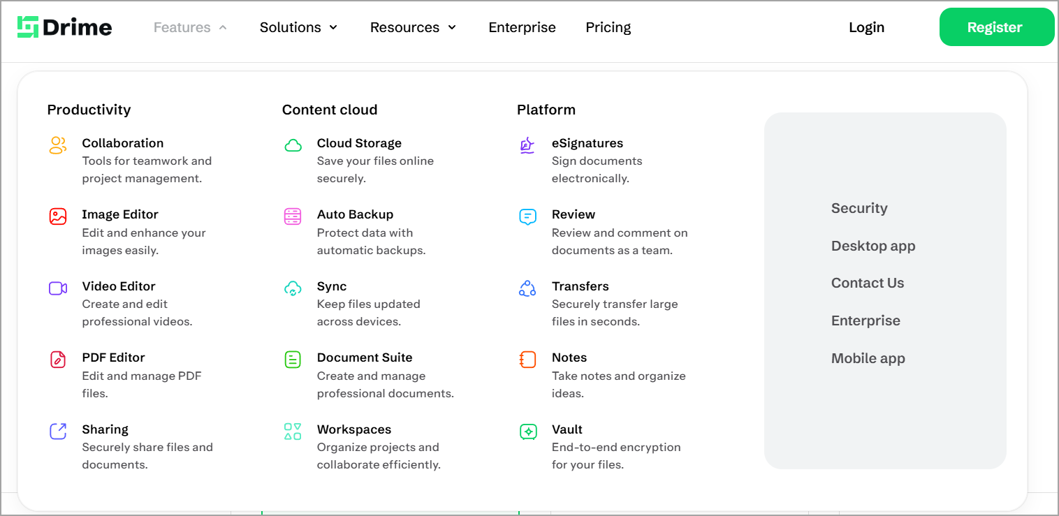 Drime collaborative cloud