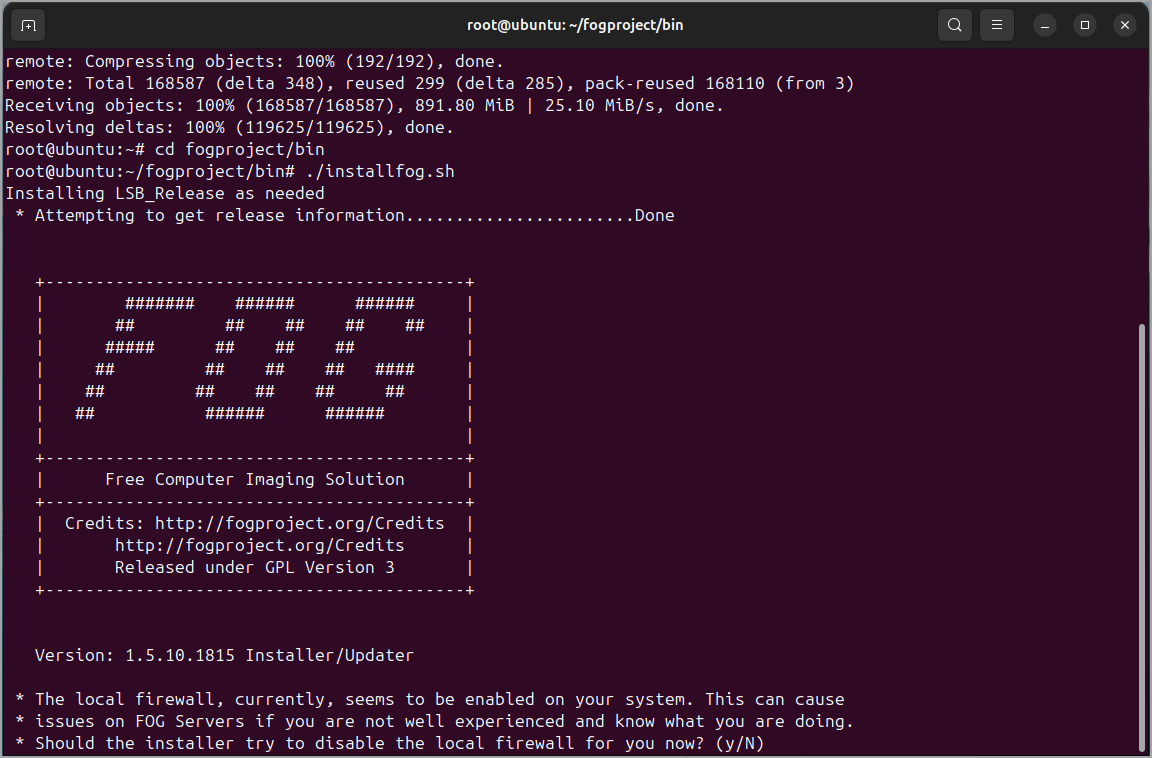 FOG Installer under Linux-img FOG Installer under Linux