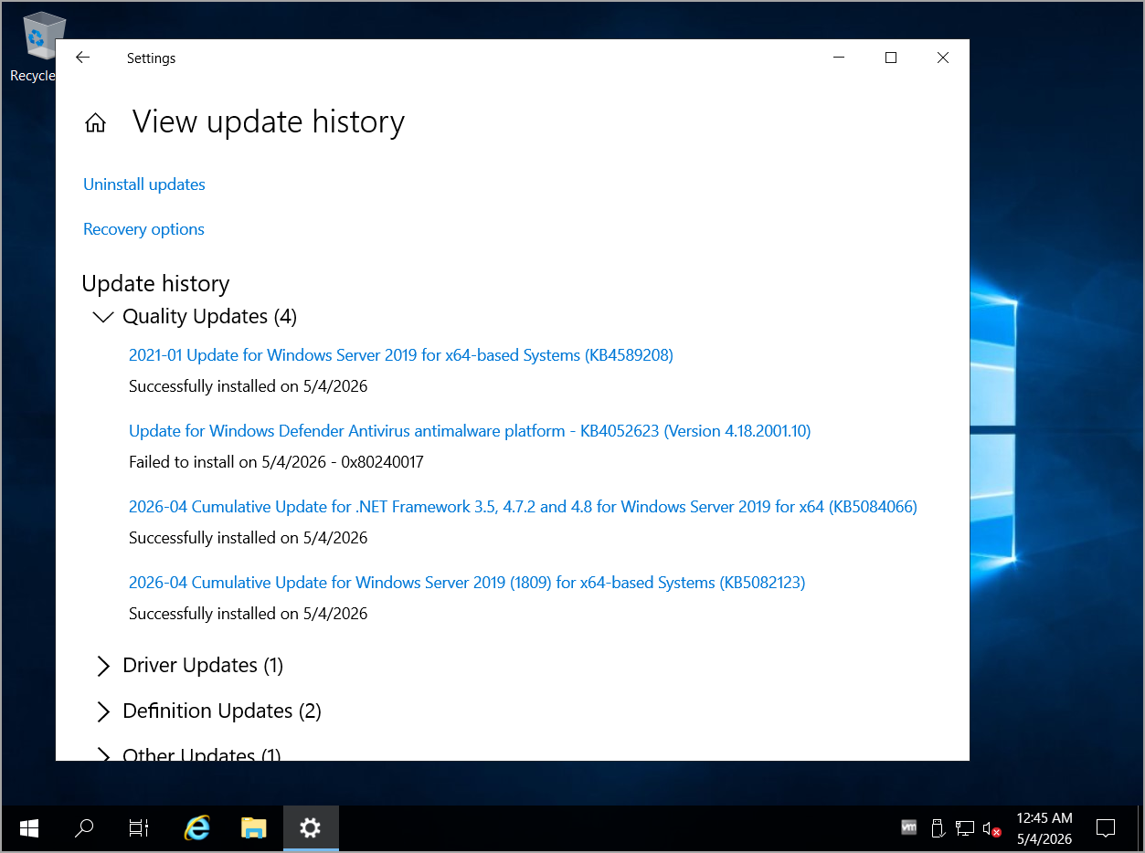 Make sure you got all the latest cumulative updates installed-img Make sure you got all the latest cumulative updates installed