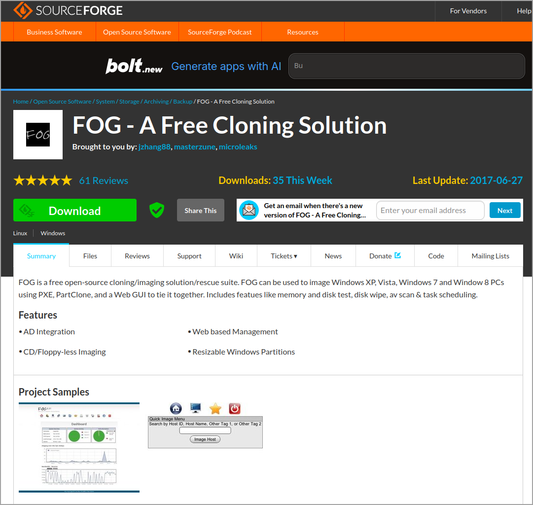Screenshot page from Sourceforge-img Screenshot page from Sourceforge