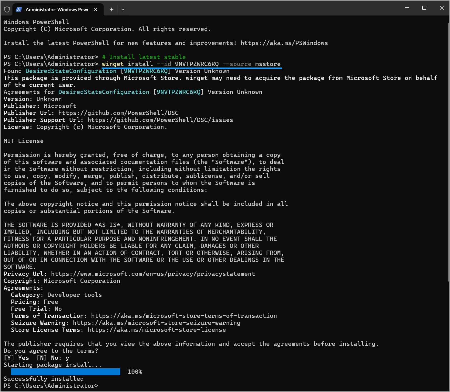 Install latest DSC via Microsoft store-img Install latest DSC via Microsoft store