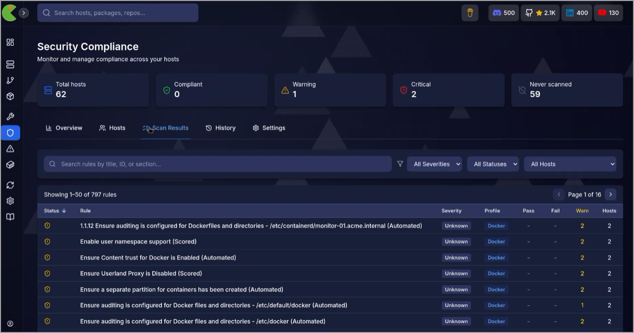 Screenshot from PatchMon.net site