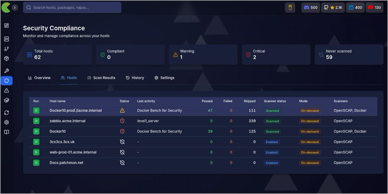 Screenshot from PatchMon.net site