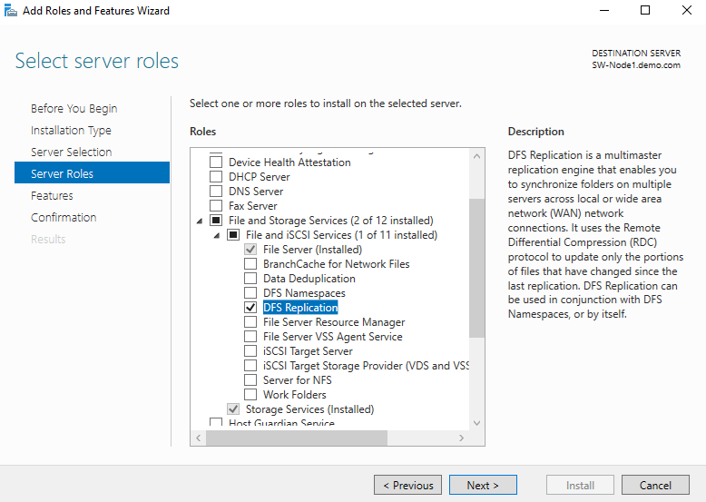 Windows Server Manager or DFS Management wizard screenshot used in the DFS Replication configuration steps - img Windows Server Manager or DFS Management wizard screenshot used in the DFS Replication configuration steps.