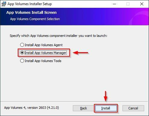 Install App Volumes Manager