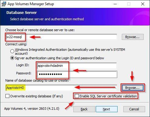 Uncheck the Enable SQL Server certificate validation