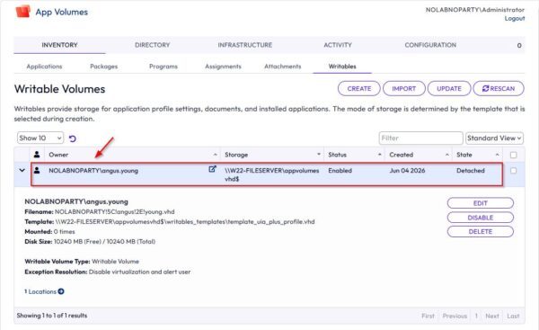 App Volumes | Inventory