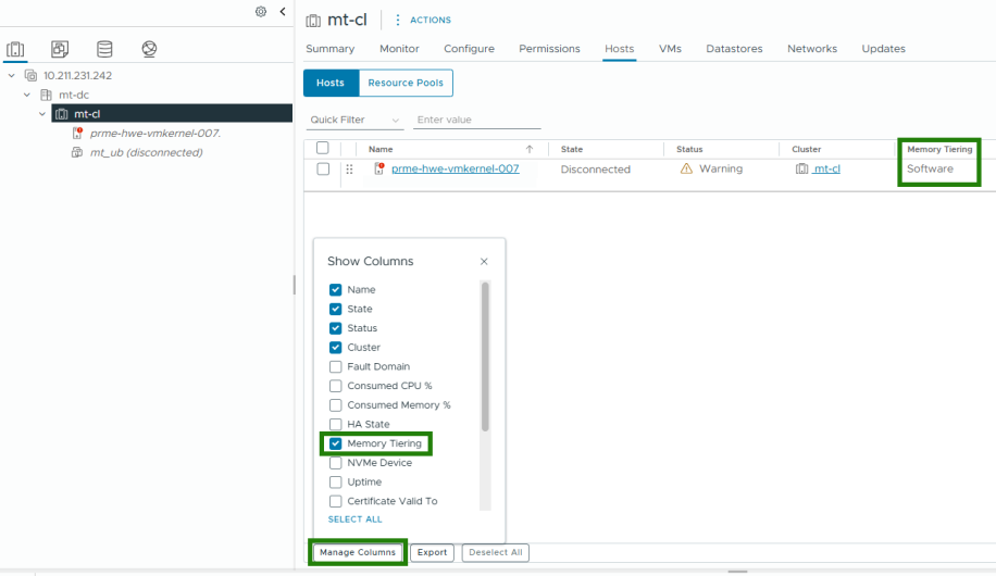 Monitoring Memory Tiering devices in vCenter-img Monitoring Memory Tiering devices in vCenter