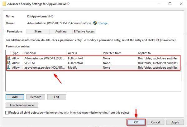 following permissions