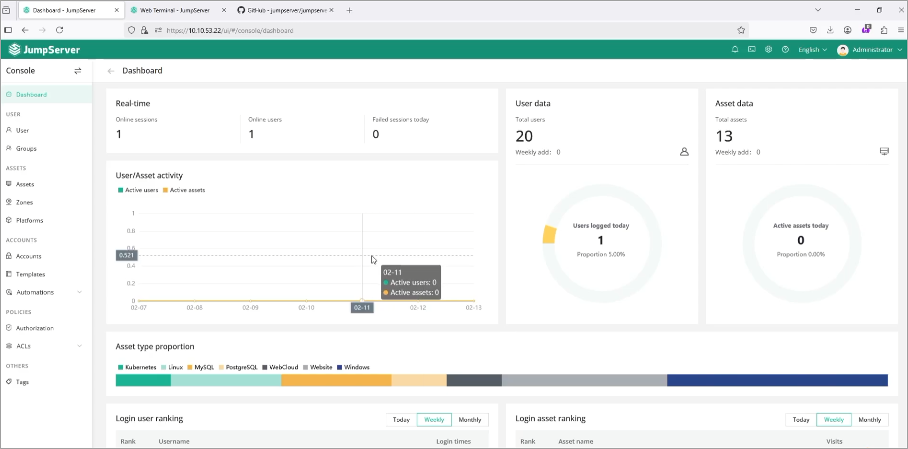 JumpServer Web User Interface-img JumpServer Web User Interface
