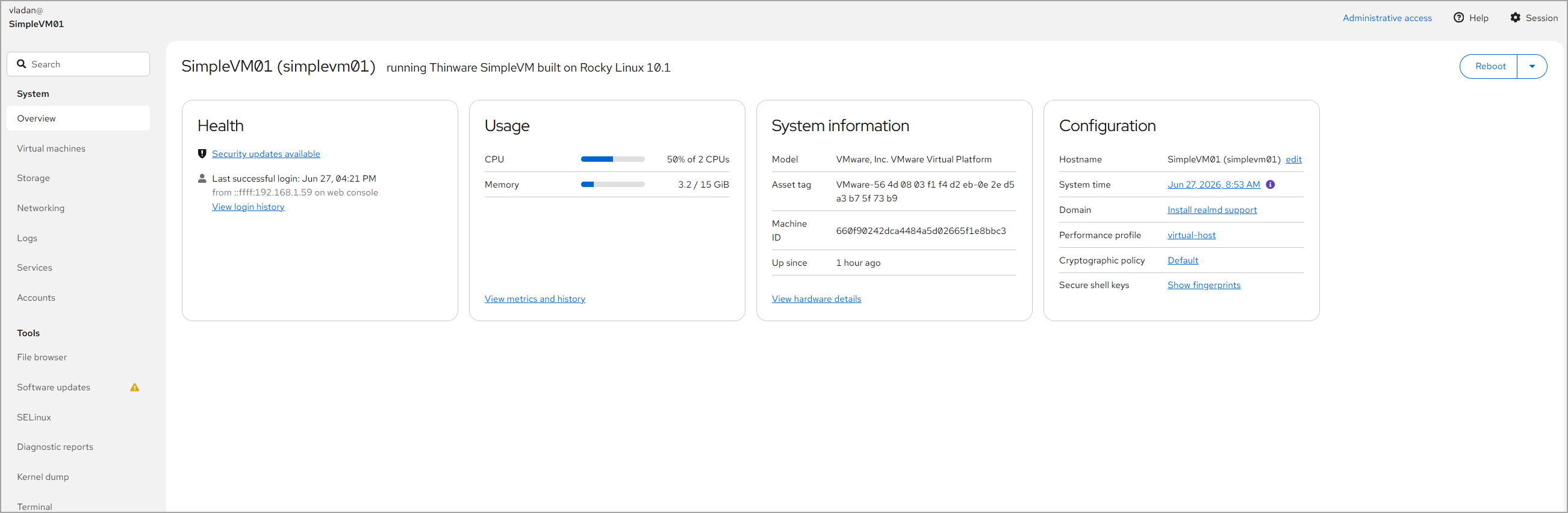 Light UI showing the default overview- img Light UI showing the default overview