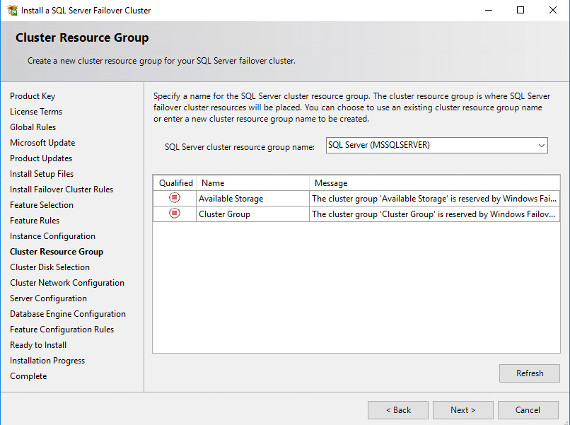 Cluster Resource Group